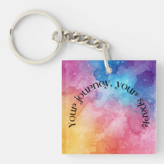 Inspirational Rainbow Sparkle Quote | Your Journey キーホルダー