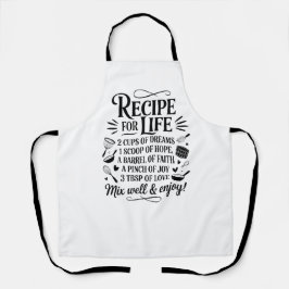 Inspirational Recipe for Life Quote Kitchen, Dream エプロン