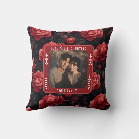 Inspirational Romantic Anniversary Throw Pillow クッション (裏面)