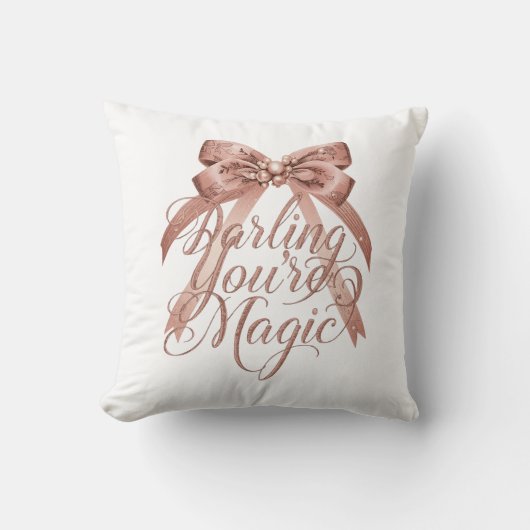 Inspirational Rose Gold Script with Bow クッション (正面)