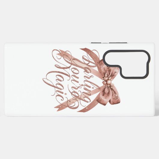 Inspirational Rose Gold Script with Bow Samsung Galaxyケース (裏面横)