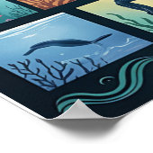 Inspirational Sea Turtle Ocean Poster “Life Is Lik ポスター (角)