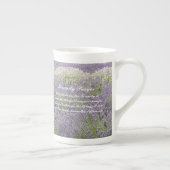 Inspirational Serenity Prayer Lavender Garden ボーンチャイナマグカップ (右)