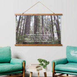 Inspirational Serenity Prayer Sunlit Forest 吊り下げ型タペストリー