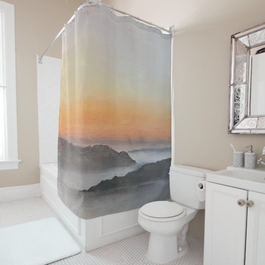 Inspirational Shower Curtain | Ice Storm Sunrise シャワーカーテン (インサイチュ)