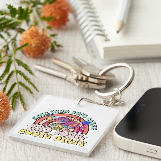 Inspirational Soul Clean Wordart Keychain キーホルダー (正面右)