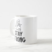 Inspirational 'Stay Strong' Coffee Cup コーヒーマグカップ (正面左)