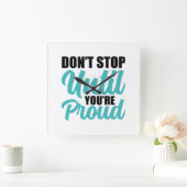 Inspirational Success and Hustle Typography スクエア壁時計 (ホーム)