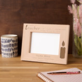 Inspirational Teacher Candle and Custom Name, Text レーザー彫刻フレーム (左)