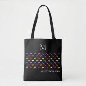 Inspirational Text Angel Pattern Monogrammed トートバッグ (正面)