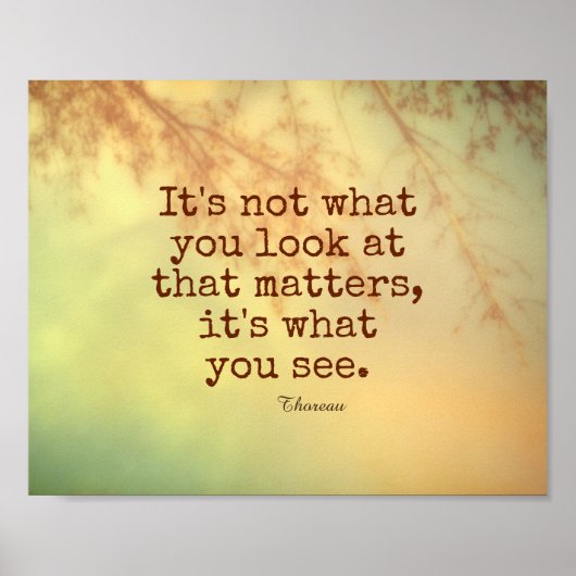inspirational Thoreau quote nature art ポスター (正面)