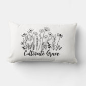 Inspirational Throw Pillow - Cultivate Grace Flora ランバークッション (正面)