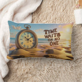 Inspirational Throw Pillow- Time waits on no one ランバークッション (ブランケット)