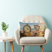Inspirational Throw Pillow- Time waits on no one ランバークッション (椅子)