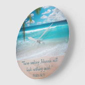Inspirational Tropical Beach Clock ラージ壁時計 (傾斜)