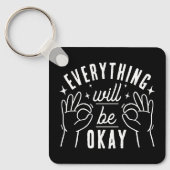 Inspirational Typography Quote Black and White キーホルダー (正面)