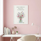 Inspirational Wildflower Mason Jar Poster ポスター