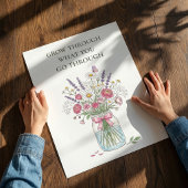 Inspirational Wildflower Mason Jar Poster ポスター