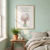 Inspirational Wildflower Mason Jar Poster ポスター