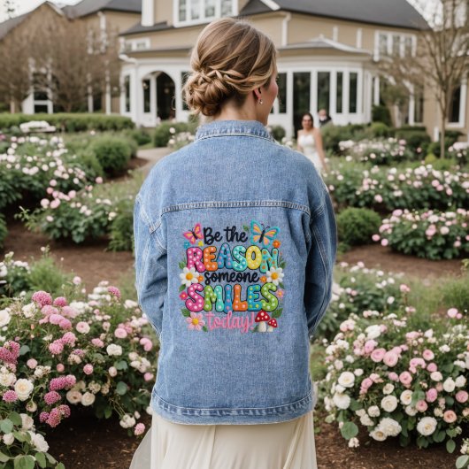 Inspirational Women’s Denim Jacket – Empowering Qu デニムジャケット (ウェディング裏面)