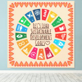 Inspire Change & Sustainability Goals Elegant Art キャンバスプリント (インサイチュ (ウッドフロア))