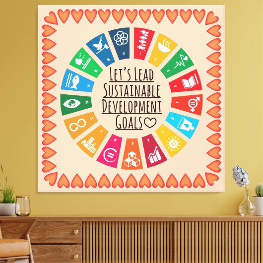 Inspire Change & Sustainability Goals Elegant Art キャンバスプリント (インサイチュ (リビング))
