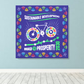 Inspire Change & Sustainability Goals Elegant Art キャンバスプリント (インサイチュ (ウッドフロア))