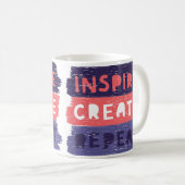 Inspire Create Repeat Mug – Motivational Artistic  コーヒーマグカップ (正面右)