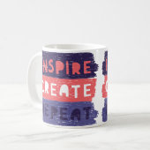 Inspire Create Repeat Mug – Motivational Artistic  コーヒーマグカップ (正面左)