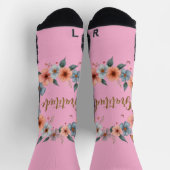 Inspire Gratitude with Every Step | Floral Pink At ソックス (上部)