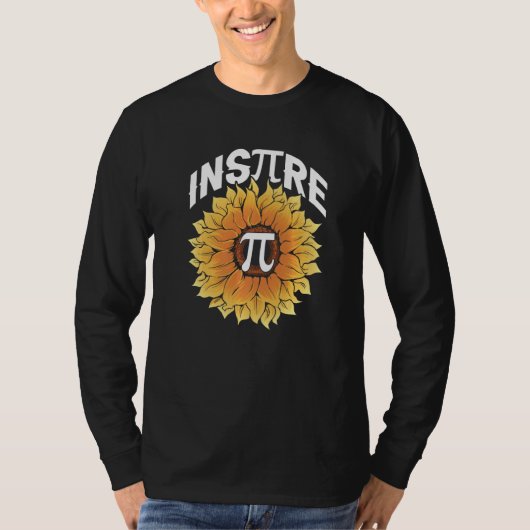 Inspire Pi Day Cool  Sunflower Math Mathematics Tシャツ (正面)