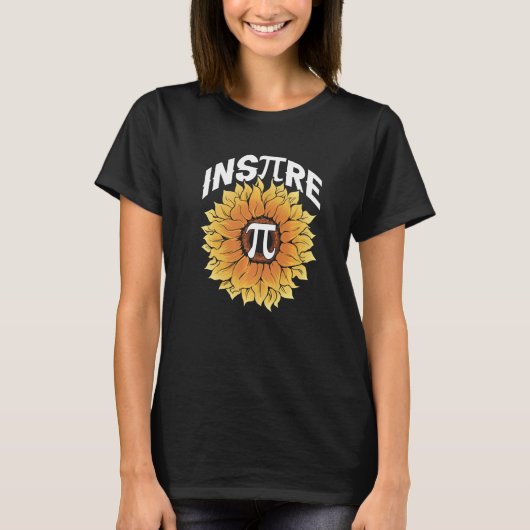 Inspire Pi Day Cool  Sunflower Math Mathematics Tシャツ (正面)