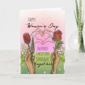 Inspired Inclusion Womens Day Card Hand- drawn シーズンカード (正面)