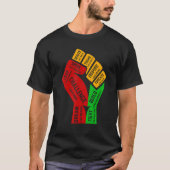 Inspiring Black Leaders Power Fist Hand Black Hist Tシャツ (正面)