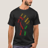 Inspiring Black Leaders Power Fist Hand Black Hist Tシャツ (正面)