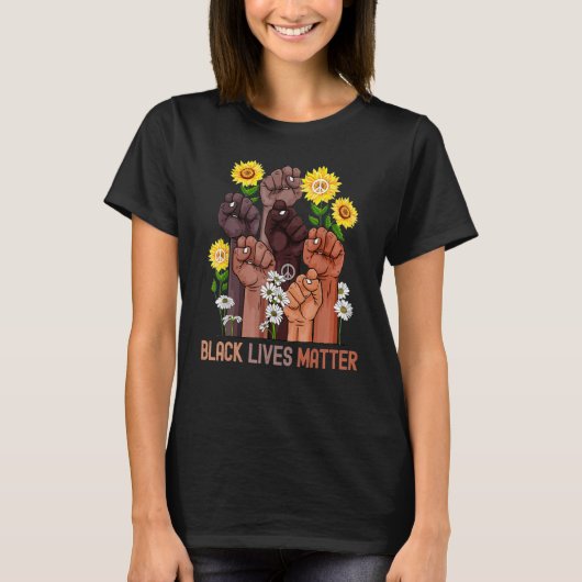 Inspiring Black Leaders Power Fist Hand Black Hist Tシャツ (正面)