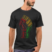 Inspiring Black Leaders Power Fist Hand Black Hist Tシャツ (正面)