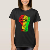 Inspiring Black Leaders Power Fist Hand Black Hist Tシャツ (正面)