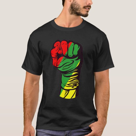 Inspiring Black Leaders Power Fist Hand Black Hist Tシャツ (正面)