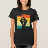Inspiring Black Leaders Power Fist Hand Black Hist Tシャツ (正面)