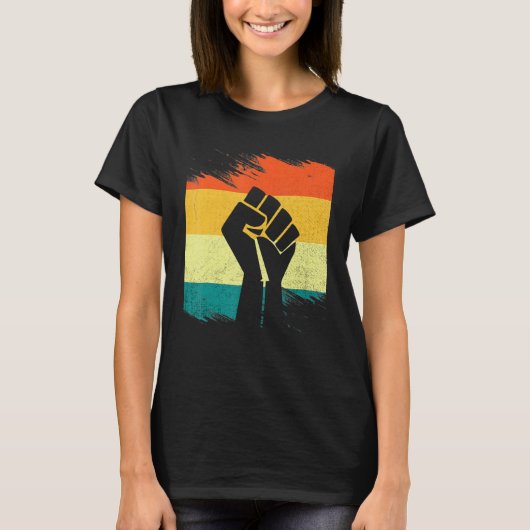 Inspiring Black Leaders Power Fist Hand Black Hist Tシャツ (正面)
