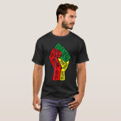 Inspiring Black Leaders Power Fist Hand Black Hist Tシャツ (正面フル)
