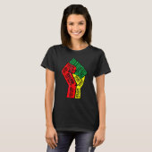 Inspiring Black Leaders Power Fist Hand Black Hist Tシャツ (正面フル)