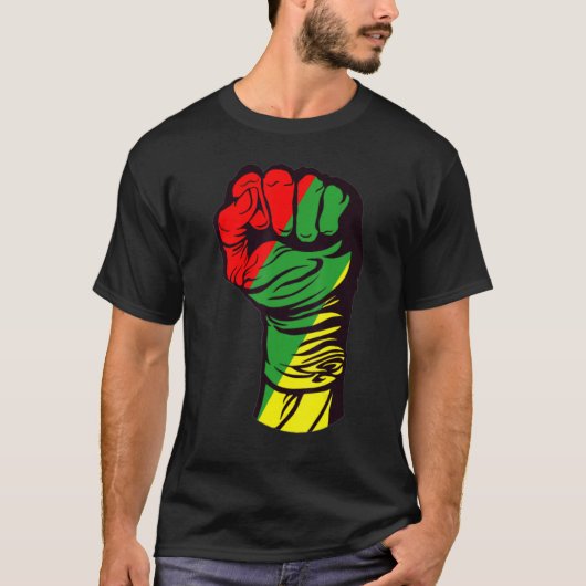 Inspiring Black Leaders Power Fist Hand Black Hist Tシャツ (正面)