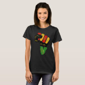 Inspiring Black Leaders Power Fist Hand Black Hist Tシャツ (正面フル)