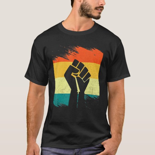 Inspiring Black Leaders Power Fist Hand Black Hist Tシャツ (正面)