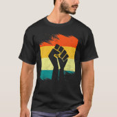 Inspiring Black Leaders Power Fist Hand Black Hist Tシャツ (正面)