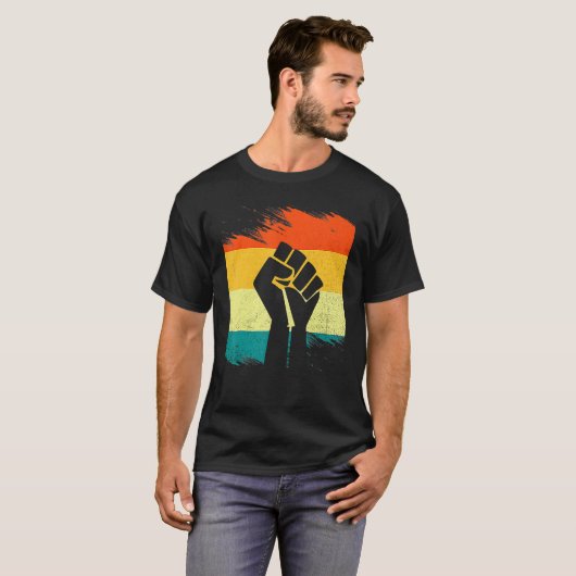 Inspiring Black Leaders Power Fist Hand Black Hist Tシャツ (正面フル)