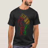 Inspiring Black Leaders Power Fist Hand Black Hist Tシャツ (正面)