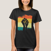 Inspiring Black Leaders Power Fist Hand Black Hist Tシャツ (正面)